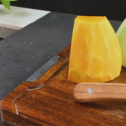 Premium Obst-und Gemüseschäler mit Holzgriff und Integriertem Flaschenöffner